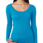 Tri-Blend Scoop Neck Long Sleeve Ladies T-shirts