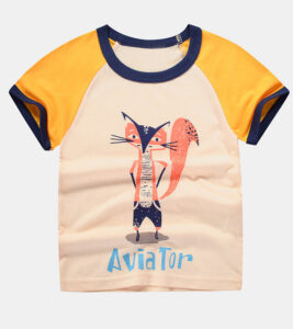 Boys Girls Animal Dinosaur Cartoon Print Short Sleeve Casual T-shirt