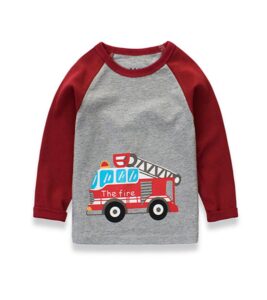 Boys Girls Car Pattern Long Sleeve T shirts