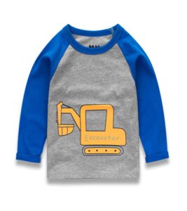 Boys Girls Car Pattern Long Sleeve T shirtss Childrens T-Shirt Manufacturer