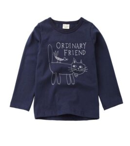 Boys Girls Cute Cat Printed Long Sleeve Cotton T-Shirts