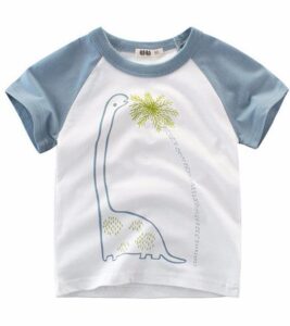 Boys Girls Cute Dinosaur Printed Short Sleeve Tees