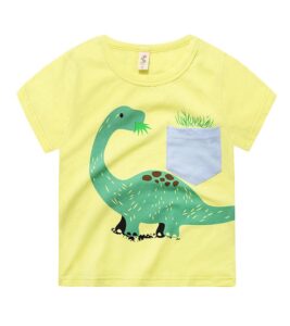 Boys Girls Dinosaur Print Cotton T-shirts