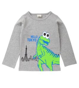 Boys Girls Dinosaur Printed Sleeve Comfy T-Shirts