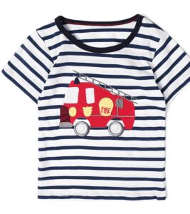 Boys Girls Striped Short Sleeve Cotton T-Shirt