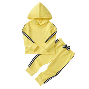 Girl’s and Boy’s Hooded Striped Casual Long Sleeves Sets