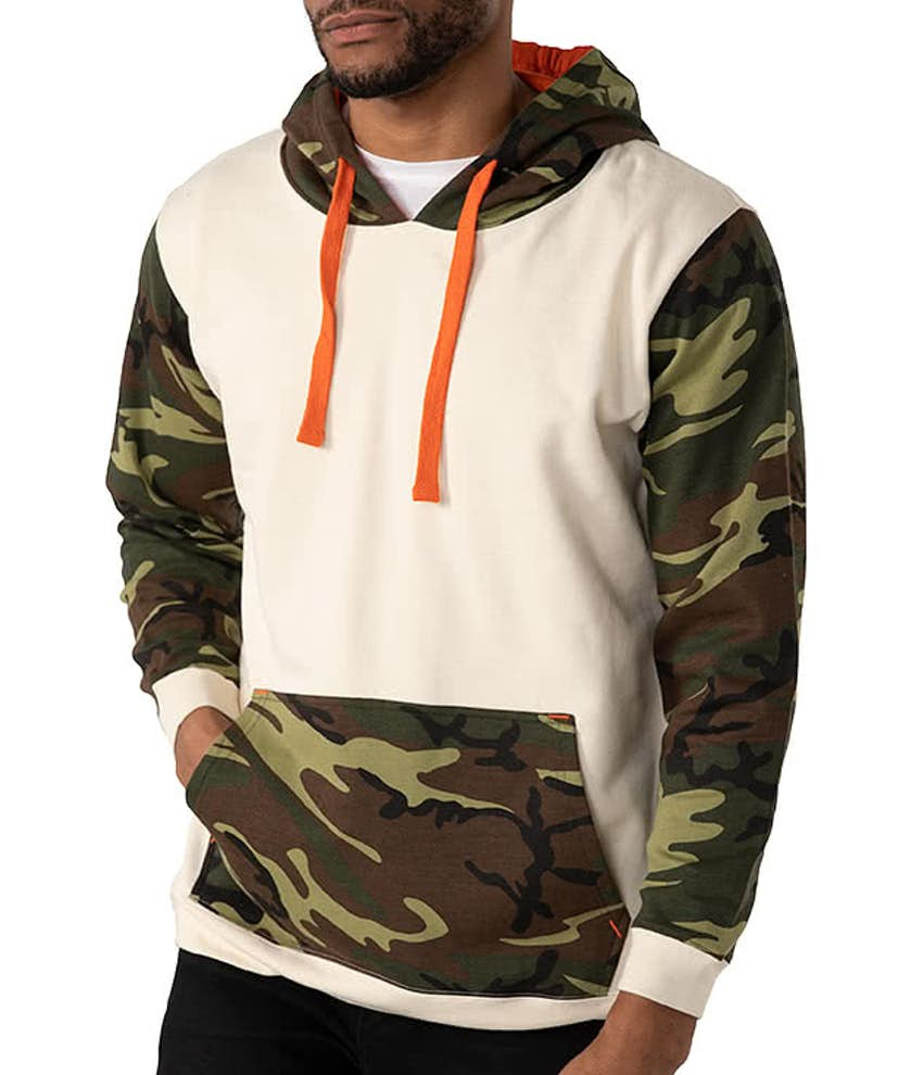 Mens Camo Colorblock Pullover Hoodie Hoodie Manufacturer in Bangladesh