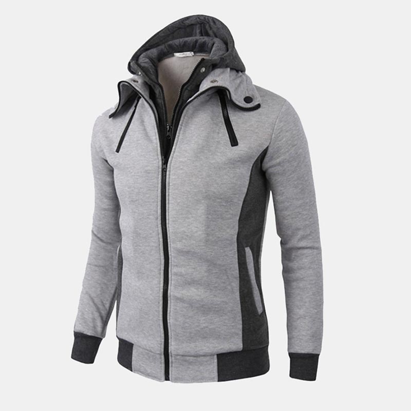 Mens Fake Two Pieces Tops Zip Up Hoodie Hoodie Manufacturer in Bangladesh