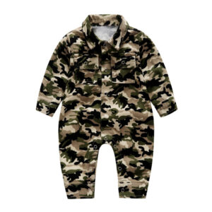 Baby Boy Girls Camo Romper Long Sleeve Jumpsuit