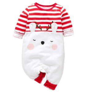 Baby Christmas Striped Long Sleeves Rompers