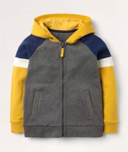 Boys Color block Zip-Up Hoodie