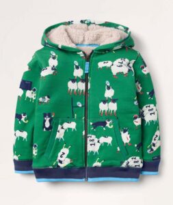 Boys Lined Zip-Up Hoodie