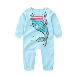 Cartoon Print Baby Long Sleeve Romper-3