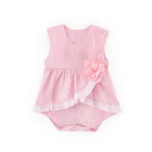 Flower Decor Cotton Baby Girls Jumpsuit