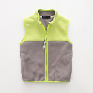 Girls & Boys Color Block Autumn Winter Waistcoat Fleece Vests