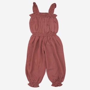 Girl’s Solid Color Ruffled Sleeveless Jumpsuit