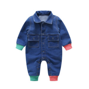 Long Sleeve Baby Boy Denim Romper Jumpsuit