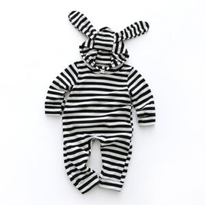 Striped Cotton Baby Long Sleeve Romper